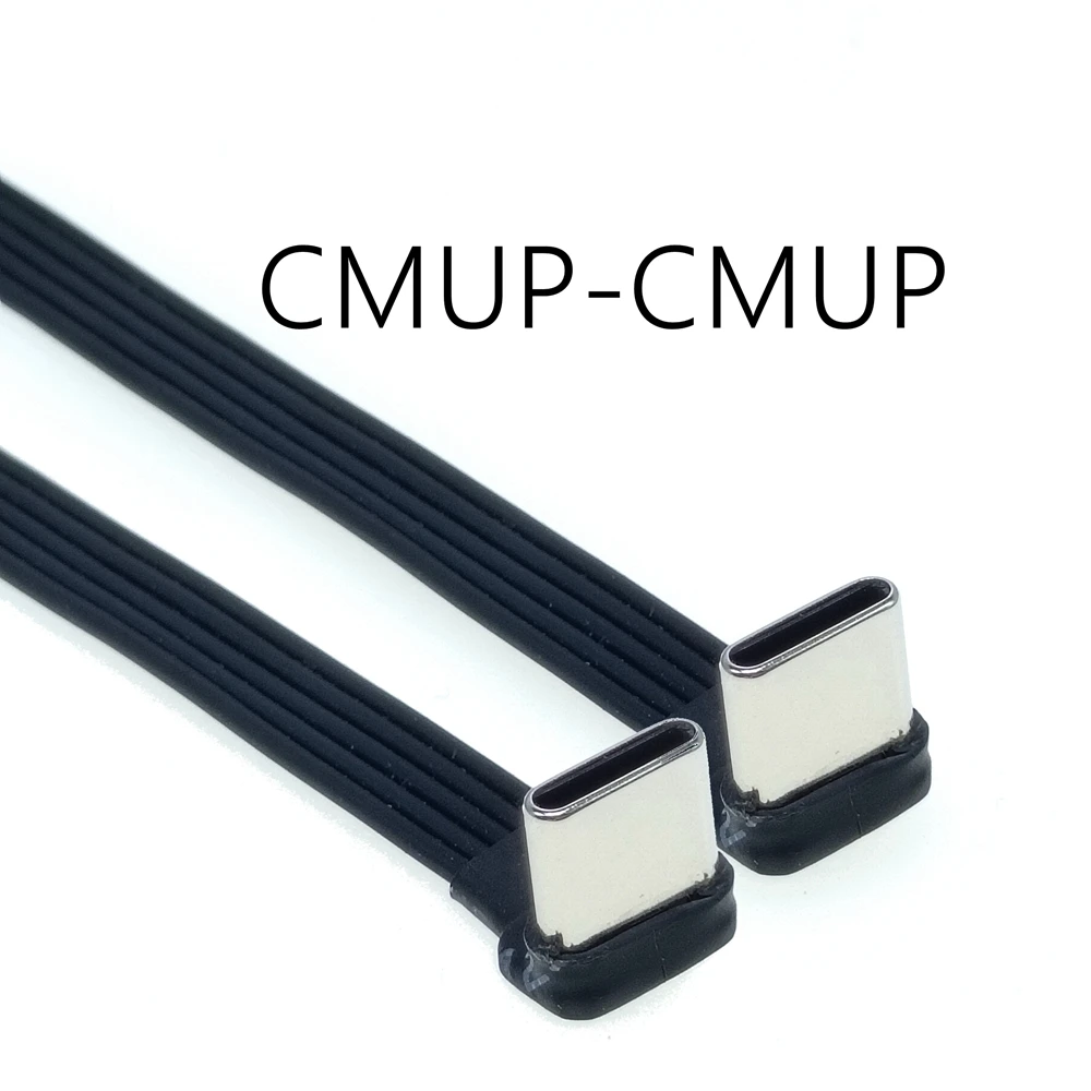 50 СМ кабел-адаптер Type C до USB-C под ъгъл 90 °, блок за захранване, гъвкав кабел, кабел за PD, кабел за зареждане, USB C, извити плосък силикон кабел