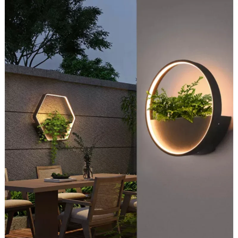 Нови водоустойчиви слънчеви стенни лампи IP65 на открито, вила, двор, градина, творческа стенно осветление, украса на хотела, лампи за растения в саксии